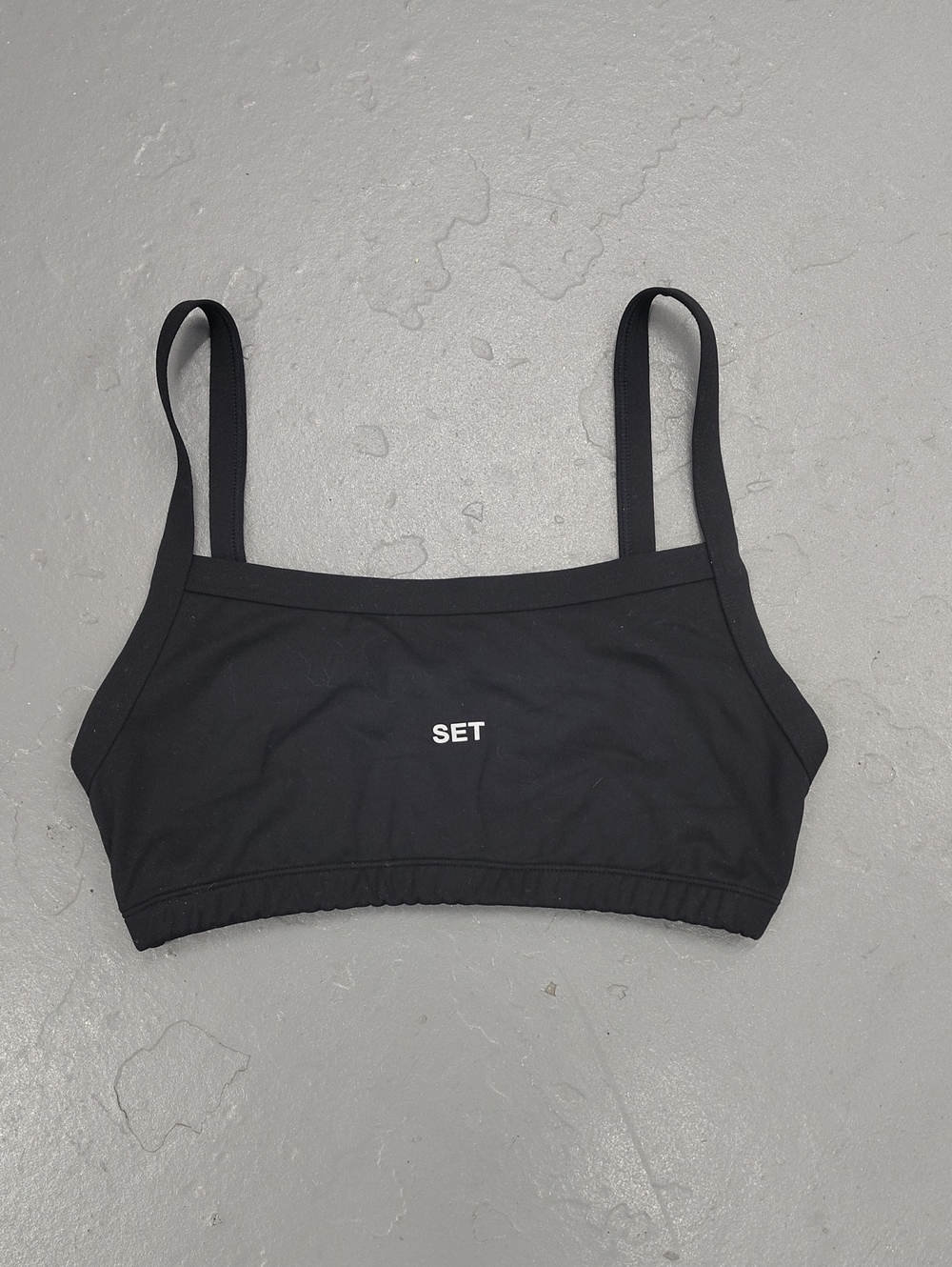 SET Active Black Minimalist Sports Bra Size M